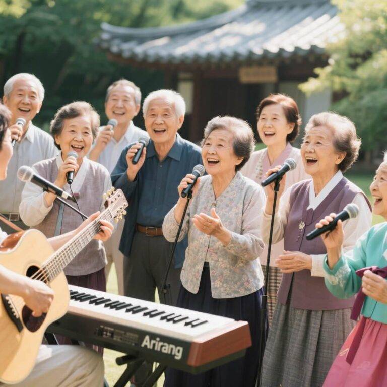 dreamina-2025-08-02-7768-elderly Korean people singing together w...